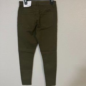 Loft - THE HIGH WAIST BUTTON FRONT SKINNY JEAN IN VINTAGE OLIVE